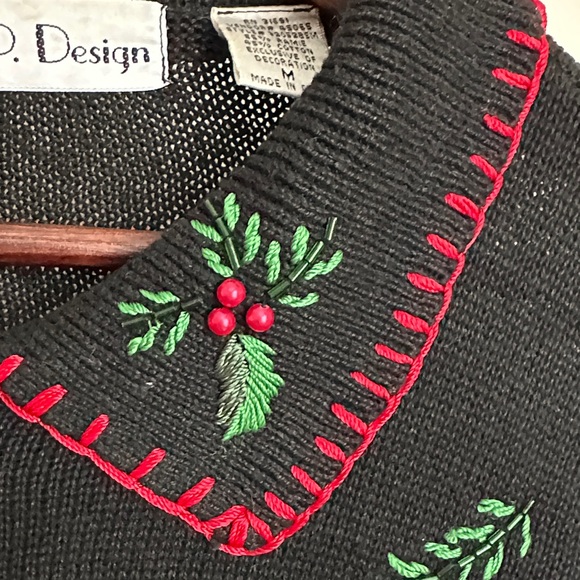BP Design Vintage Black Knit Christmas Nutcracker Ornament Cardigan - Picture 7 of 8